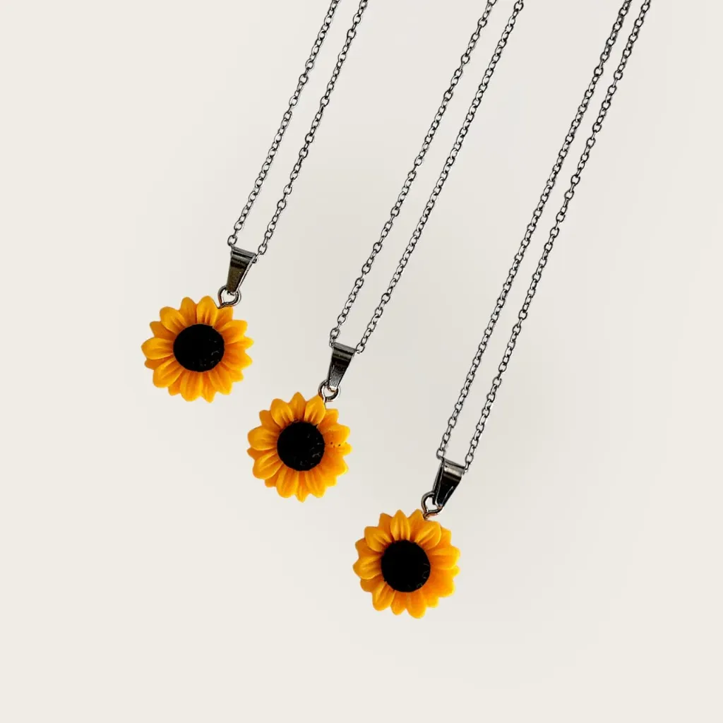 [HD025] Collar Girasoles acero inoxidable
