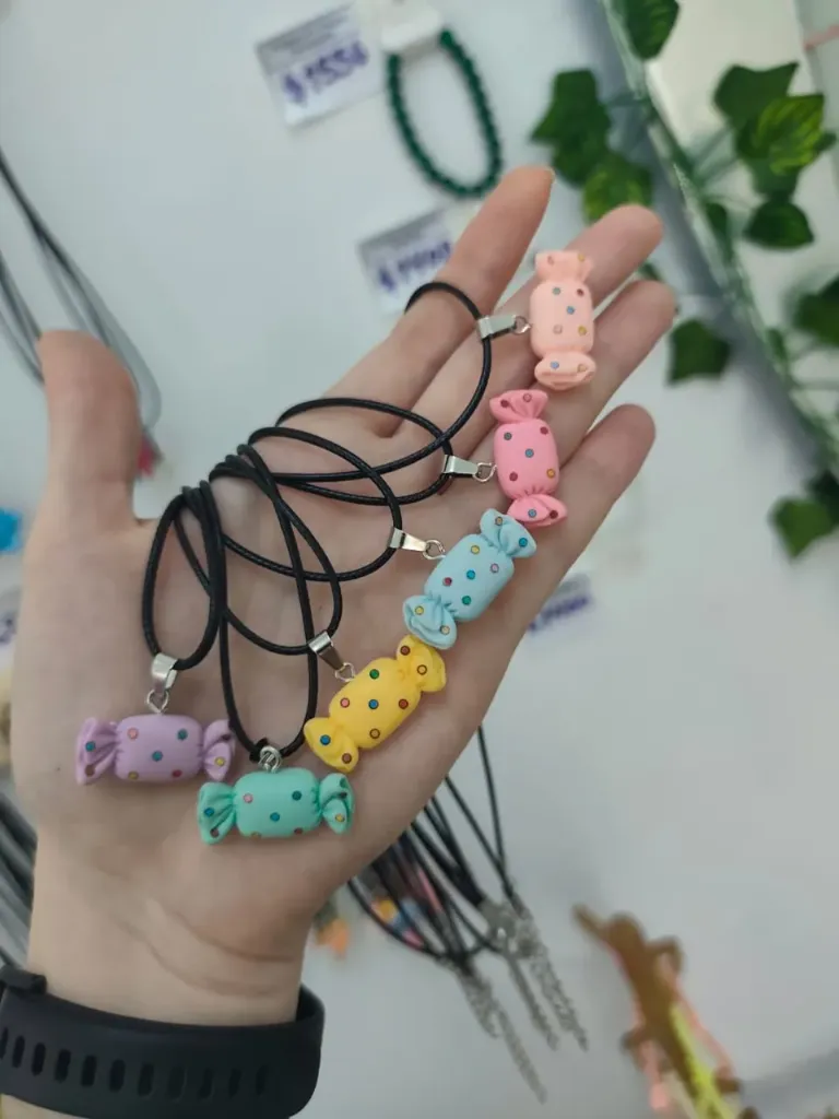 Colgante Caramelos plasticos (Azul)