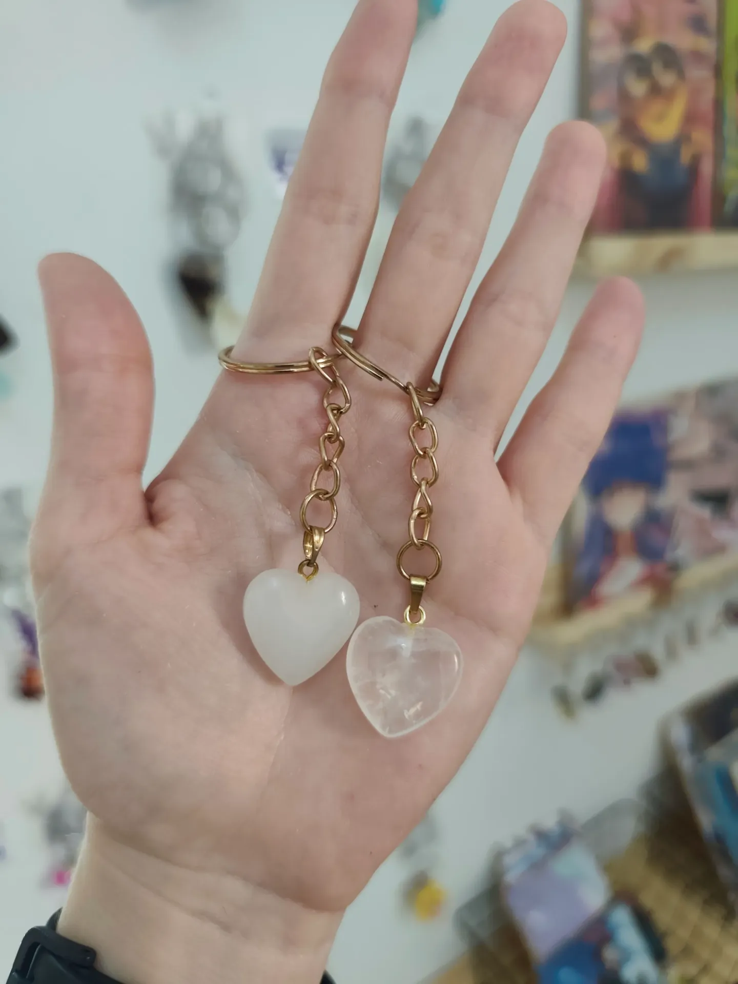 Llaveros de corazón (Blanco)